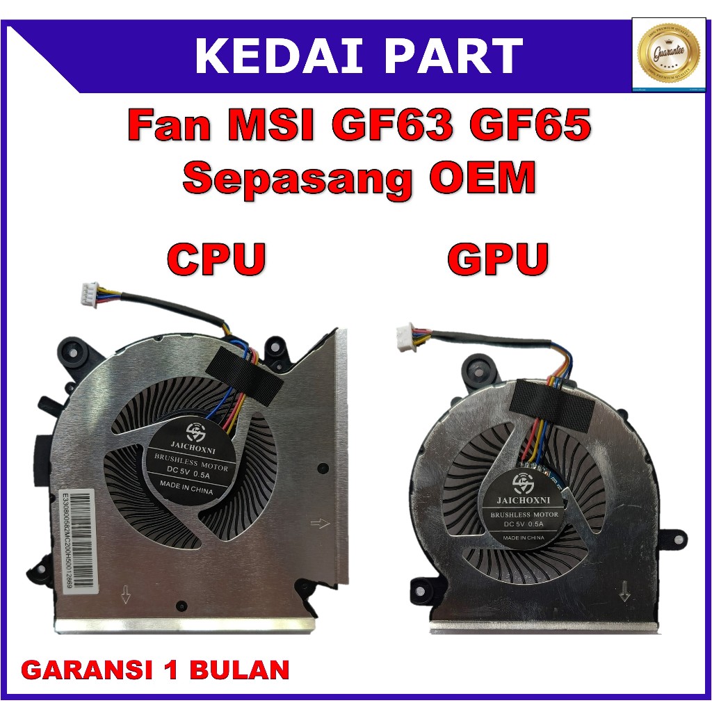 Fan MSI MSI GF63 GF65 9RCX-818 9SC-066 8SC-030 Thin Sepasang OEM