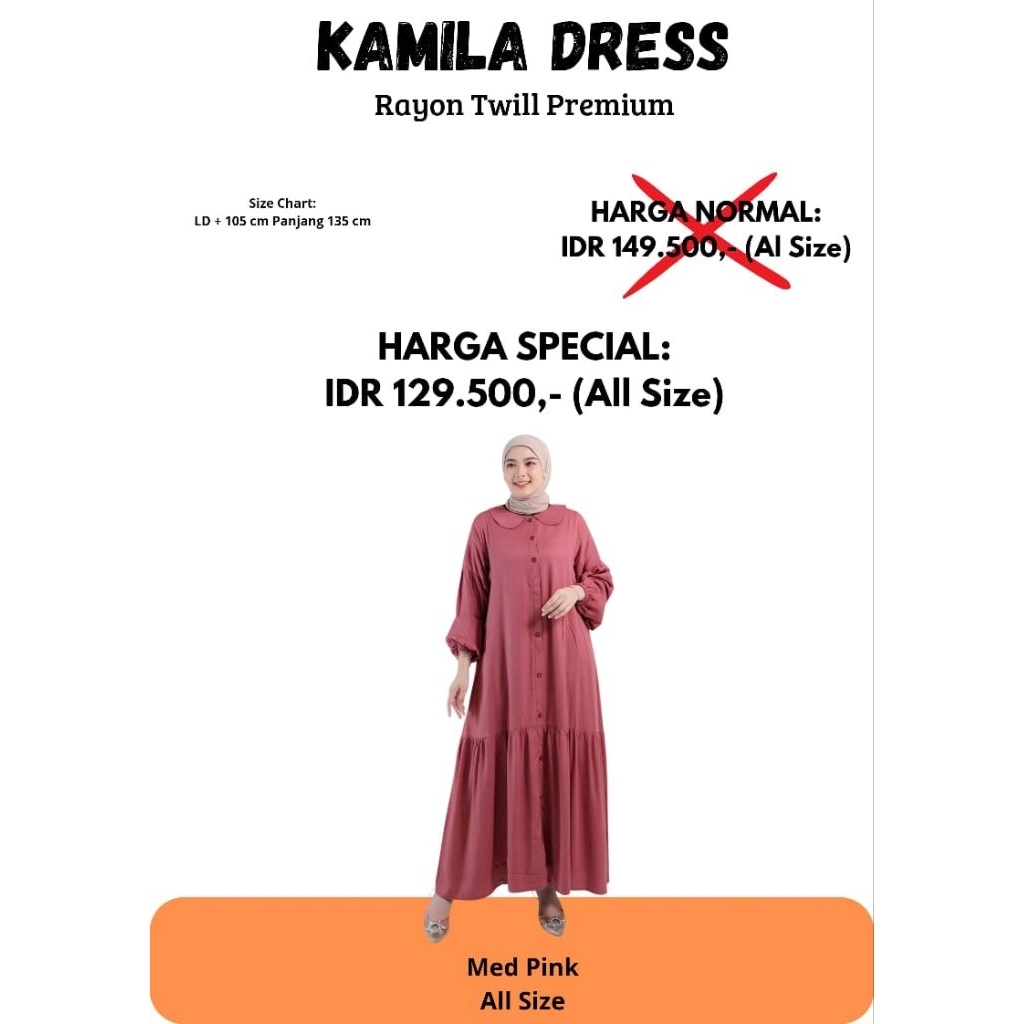 KAMILA DRESS||RAYON PREMIUM||MORA