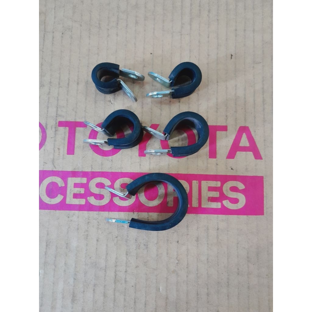 Klem Karet Gantungan Pipa Insulator Rubber Clip Galvanis Klem Kabel Klem Knalpot