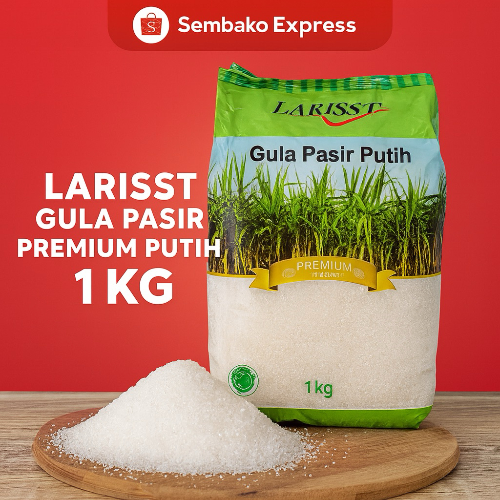

Larisst Gula Pasir Putih Premium 1kg - Gula Bersih Halus dan Siap Pakai