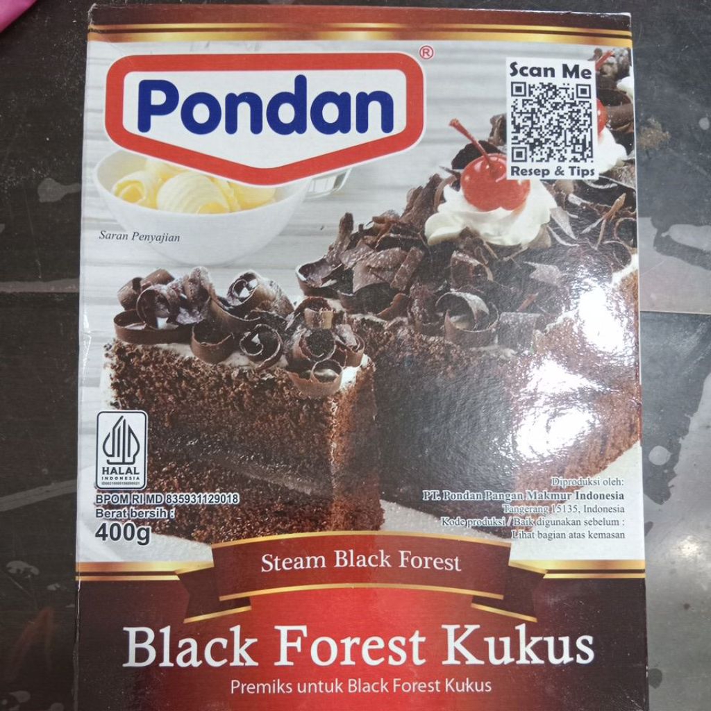 

Pondan premix Black Forest Kukus 400gr