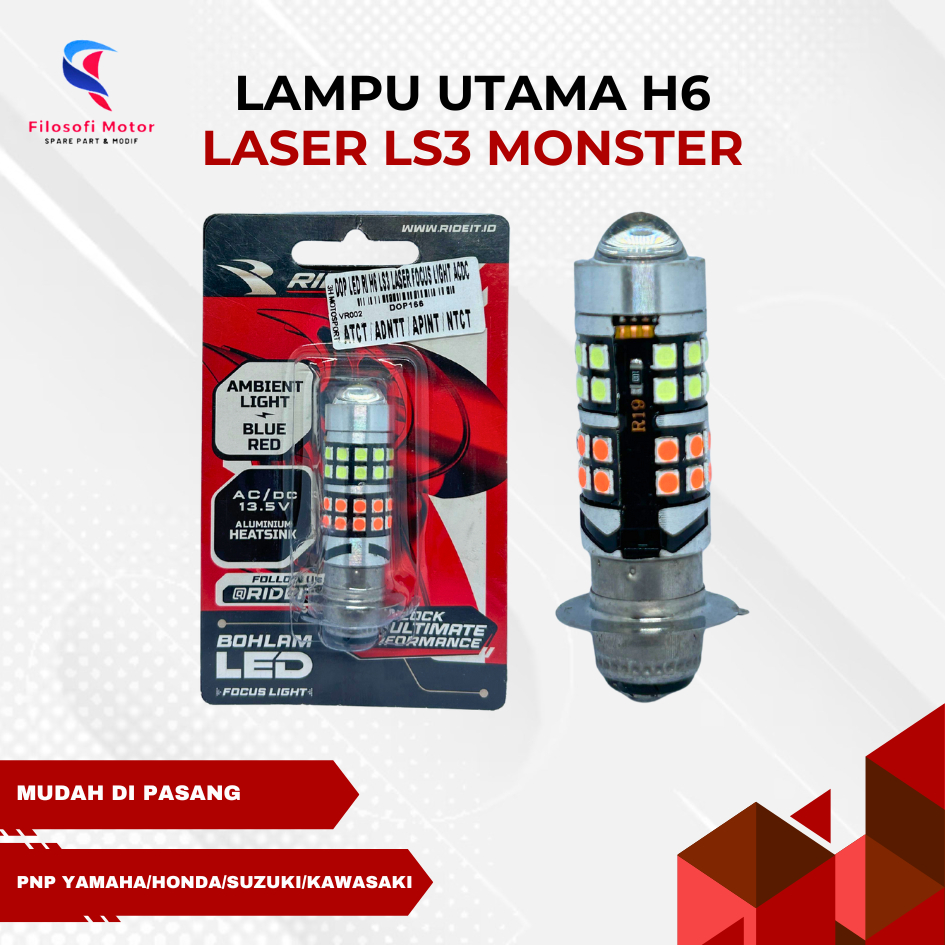 LAMPU H6 LASER LS3 LASER FOCUS LED MOTOR H6 LASER 2 WARNA | LED H6 LASER MOTOR UNIVERSAL | BOHLAM LE