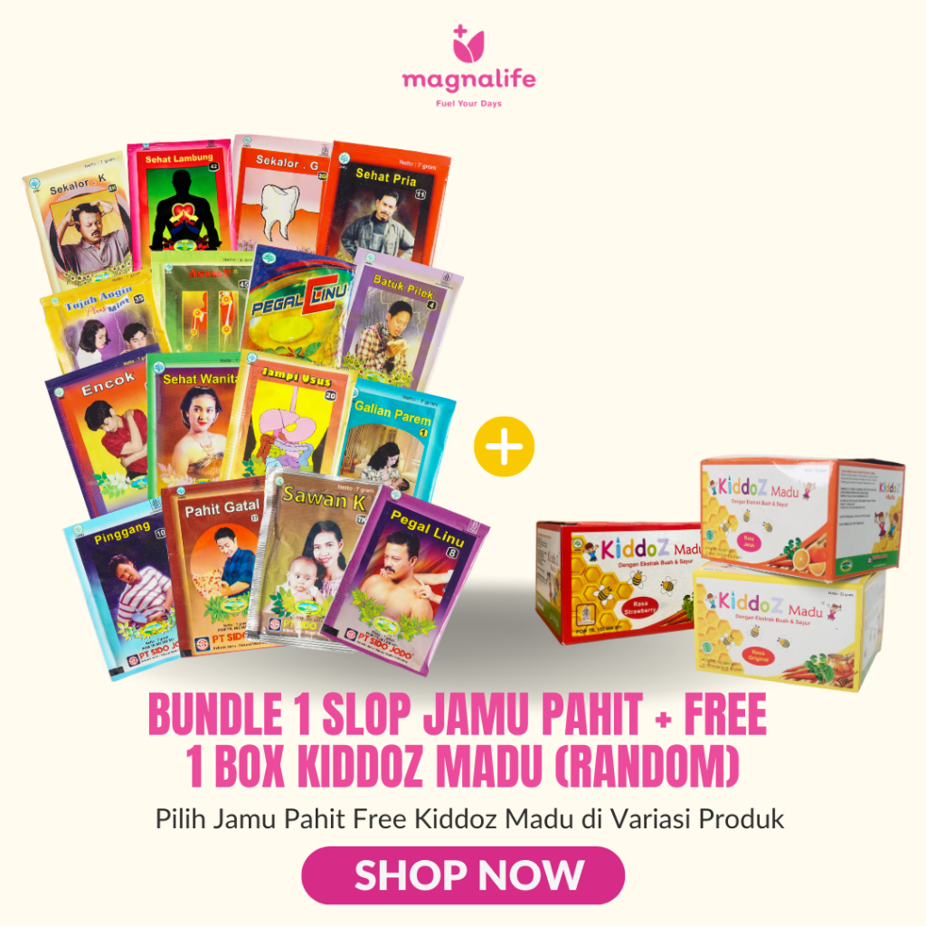 

Magnalife - Bundle 1 Slop Jamu Pahit + Free 1 Box Kiddoz Madu (Random)