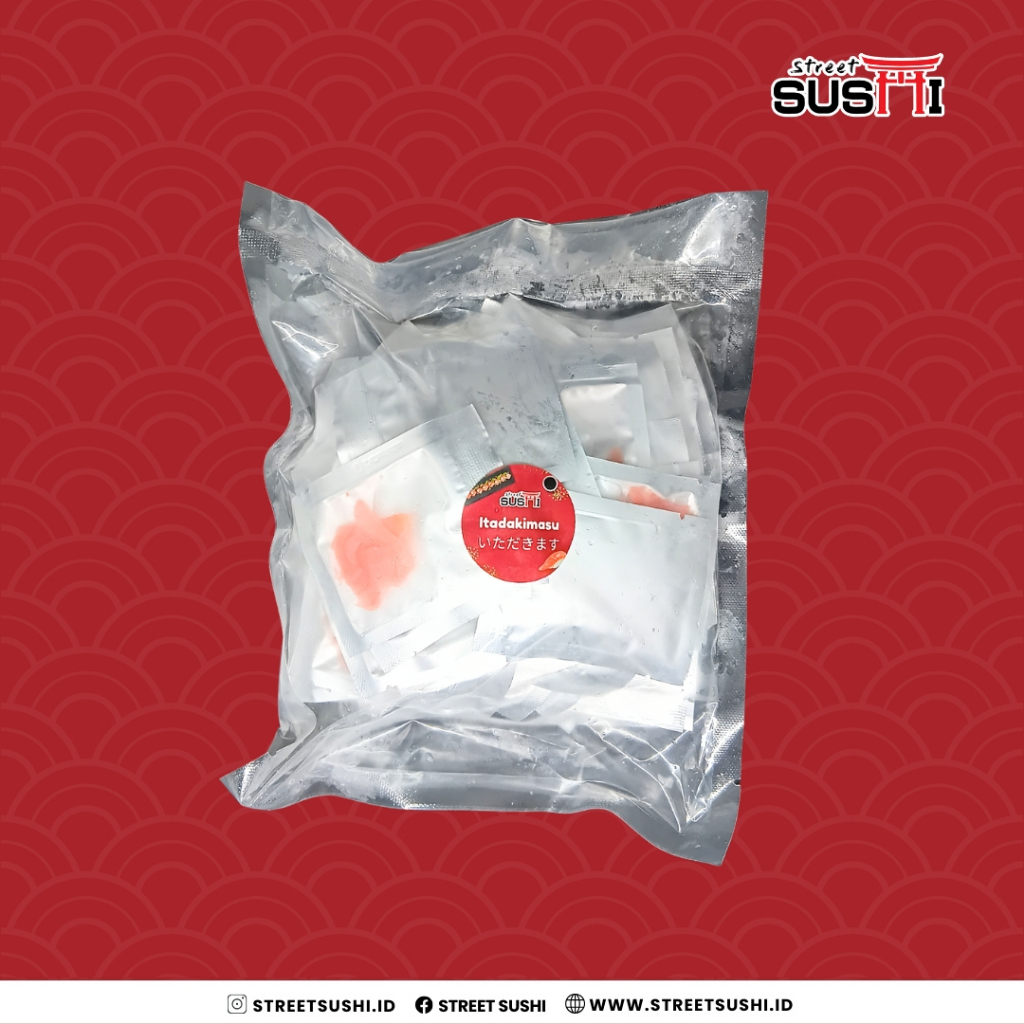

Gari Sushi Sachet 5gr / Pack (100 Pcs) | Jahe Asam Manis Jepang | Pickled Ginger Halal