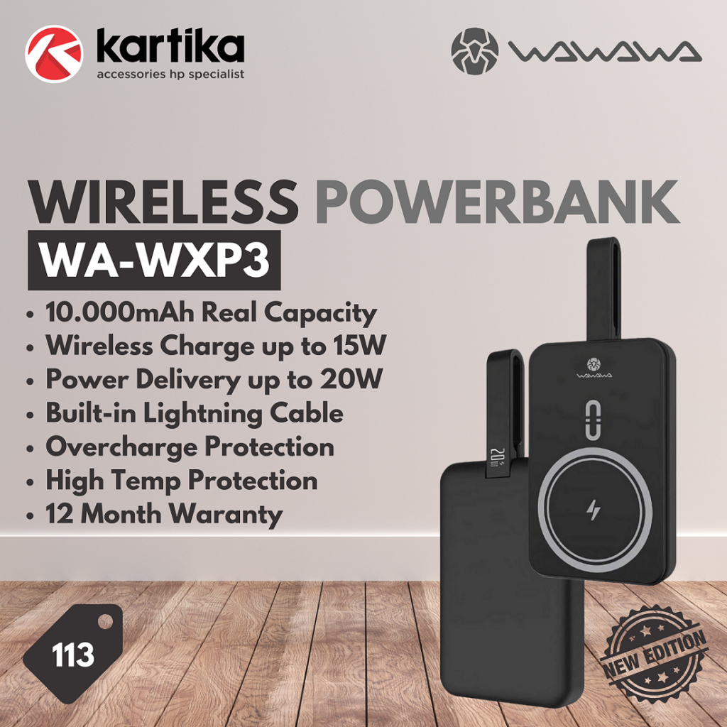 WAWAWA Wireless Powerbank WA-WXP3 10.000mAh Power Delivery 20W