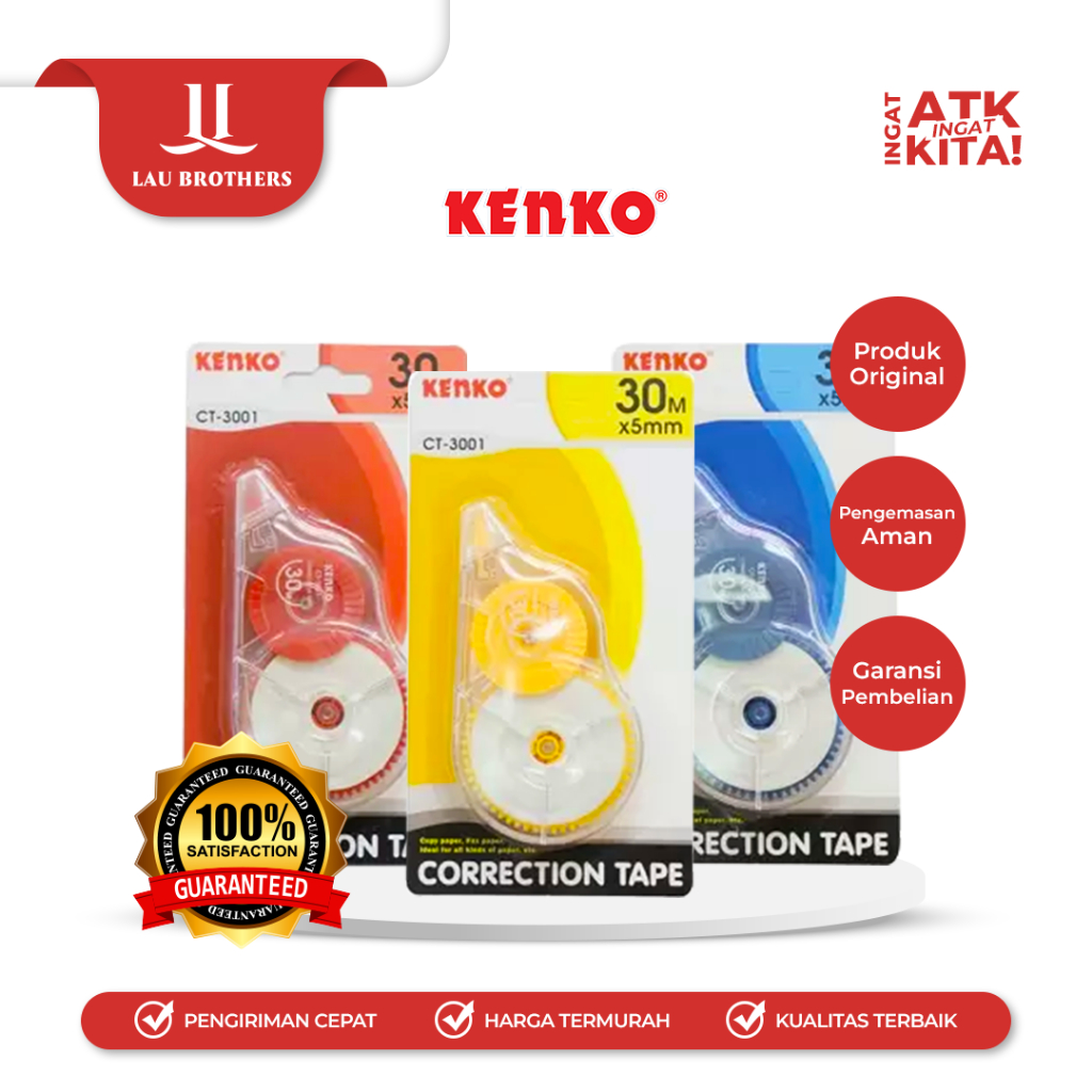 

KENKO PITA KOREKSI/ CORRECTION TAPE CT-3001 [30M x 5mm] (1PC)
