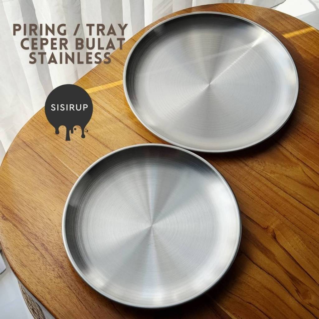 Piring Korea Stainless 23cm 26cm / Piring Korea / Piring Stainless / Piring Ceper