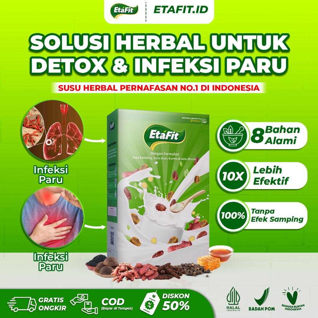 

ETAFIT Susu Kambing Etawa Bubuk - Solusi Untuk Detox Infeksi Paru Paru Basah Bronkitis TBC Asma ISPA