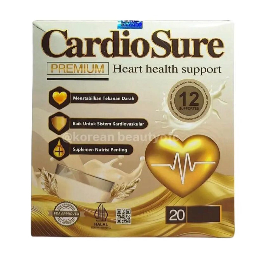 

Cardiosure Asli Original Isi 12 Sashet Susu Hipertensi Struk Jantung kolesterol Asam urat
