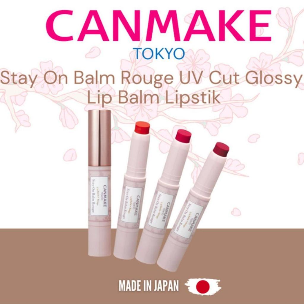 CANMAKE Tokyo Stay On Balm Rouge UV Cut Glossy Lip Balm Lipstik - Perlindungan UV & Kaya Minyak untu
