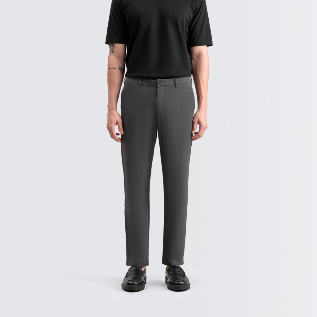 Livehaf Essential Chino Celana Chino Panjang Pria Warna Dark Gray - Model Essential Chino Pants Dark