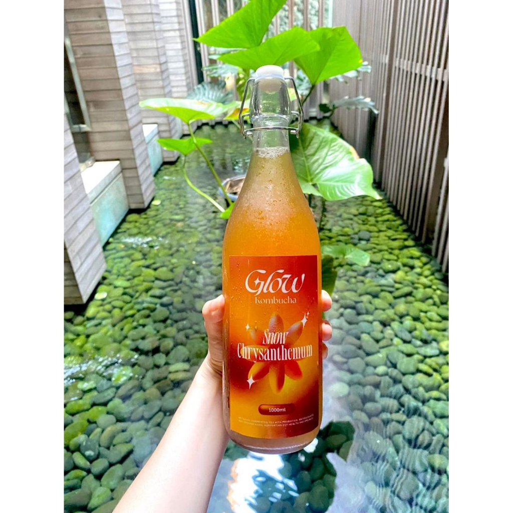 

Snow Chrysanthemum Glow Kombucha Teh Prebiotik Sparkling 1 Liter