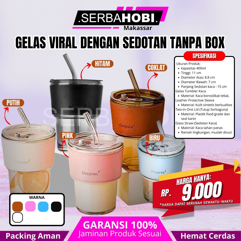 Gelas Kaca Dengan Sedotan / Gelas kaca sedotan souvenir pernikahan estetik berkualitas termurah