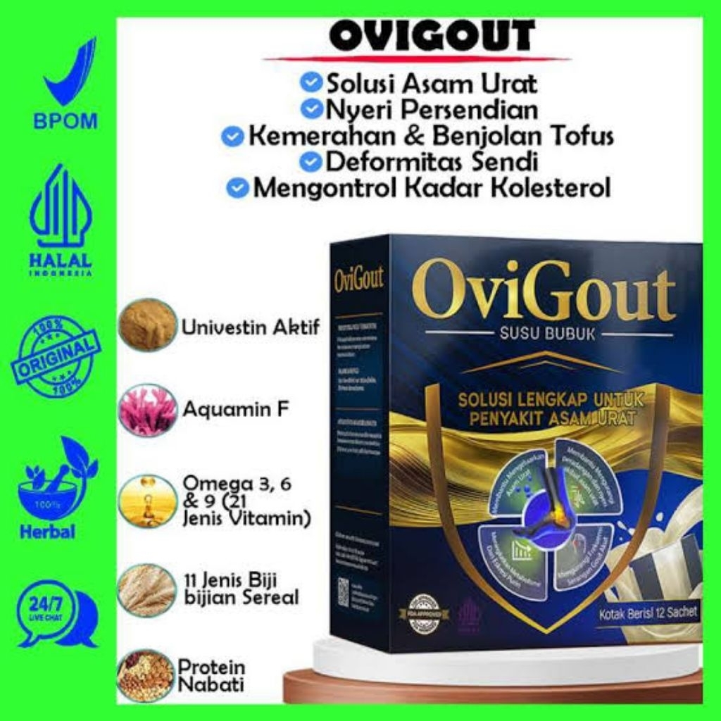 

OVIGOUT Minuman Susu Asli 100% Atasi Asam Urat Nyeri Sendi Kolesterol Secara Alami Herbal BPOM RI