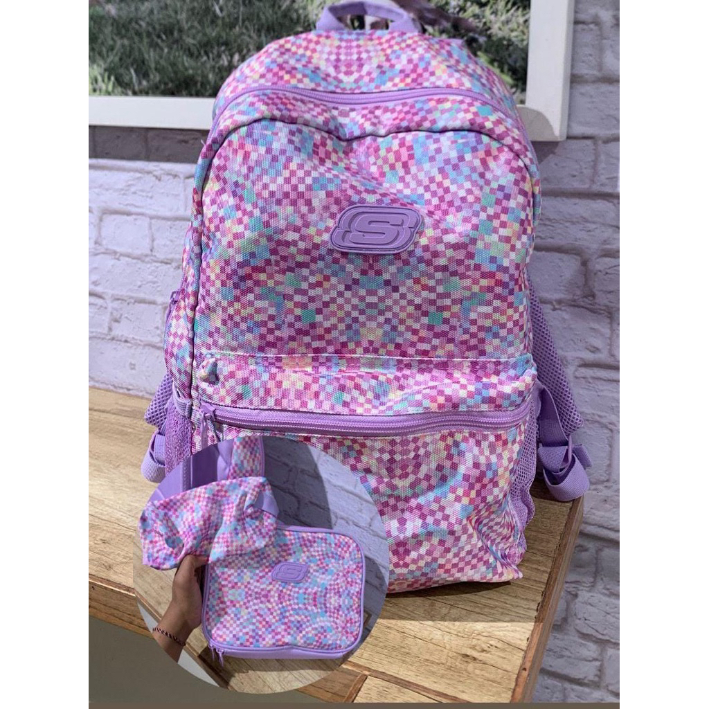 Tas Ransel anak Skechers backpack terbaru 2 in 1 / free Lunch bag pencil case