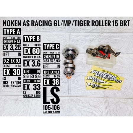 NOKEN AS RACING GL MP TIGER CAM ROLLER 15 BRT   -   BOYRENK RACING