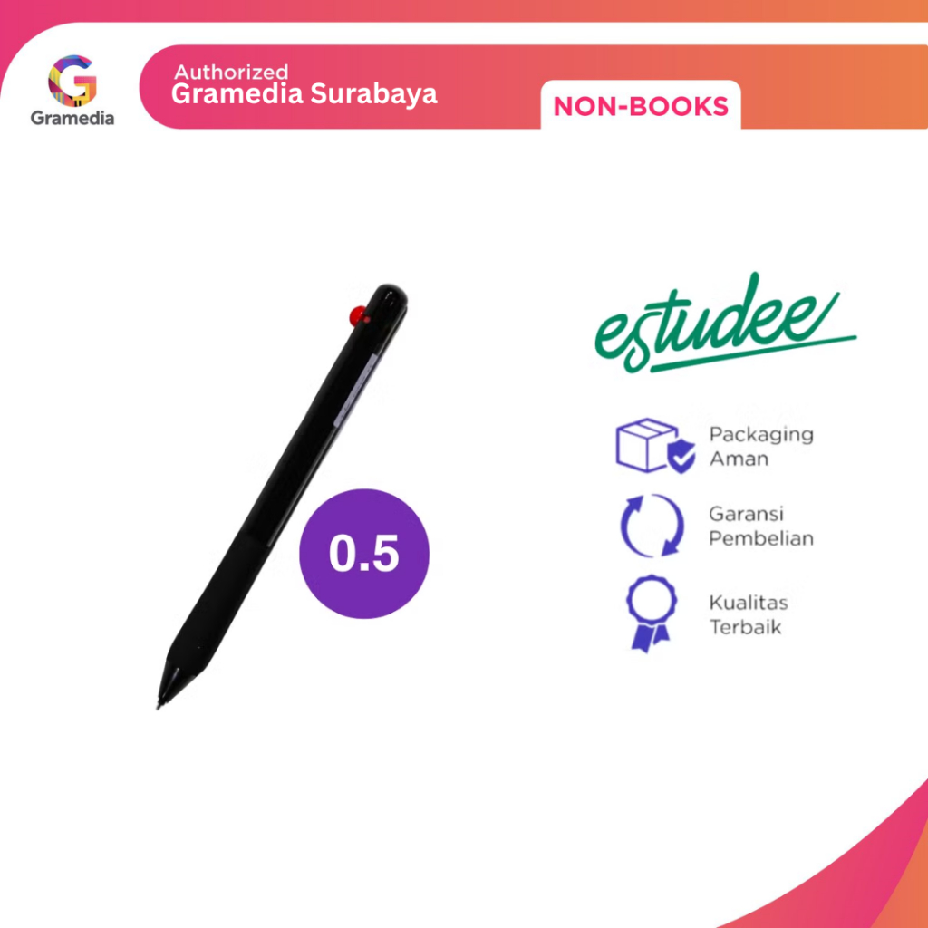 

Gramedia Surabaya - ESTUDEE MARU GELPEN 0.5 BLACK INK - BLACK EGP-435