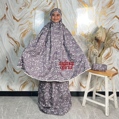 Mukena Katun Traveling Motif 2in1 | Mukena Mini / Mukena Traveling Mini Pouch