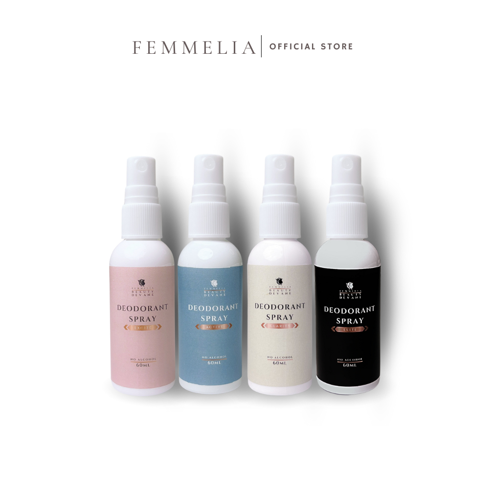 FEMMELIA Deodorant Spray Tawas Plus Pewangi Non Alkohol 60ml.