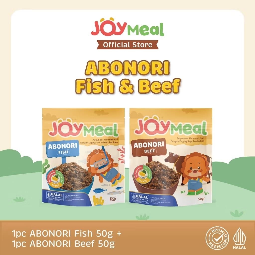 

JoyMeal ABONORI Fish | Beef Original 50 gr | MPASI Cemilan Anak| BB Boster