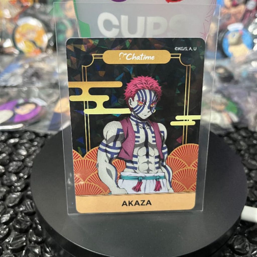 Akaza Chatime Card Ofc Ori Chatime x Demon Slayer KNY Kimetsu No Yaiba Collaboration Chatime Indones