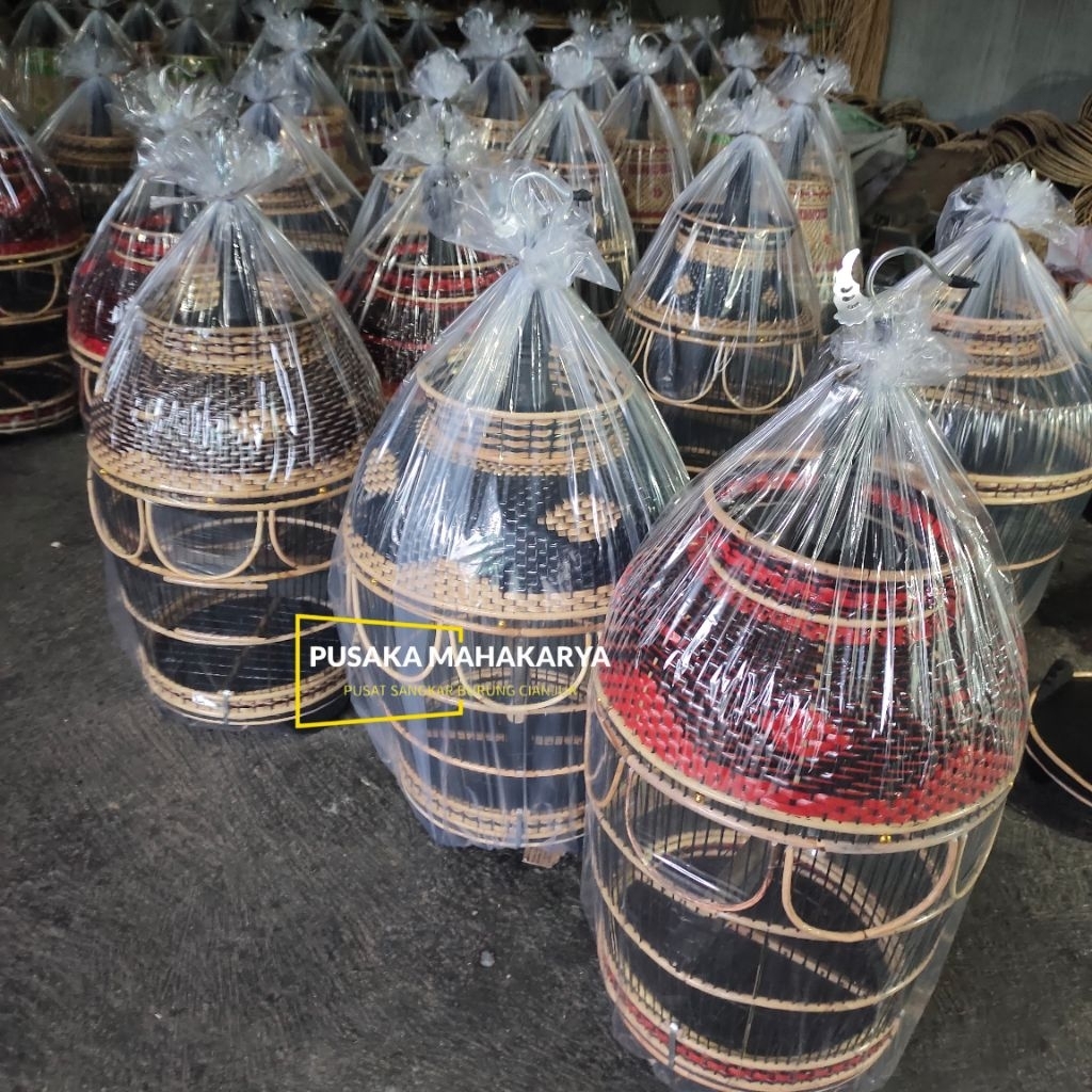 SANGKAR BURUNG KANDANG PERKUTUT RAJUT ROTAN SINTETIS MINIMALIS MATARAM MURAH KUALITAS SUPER