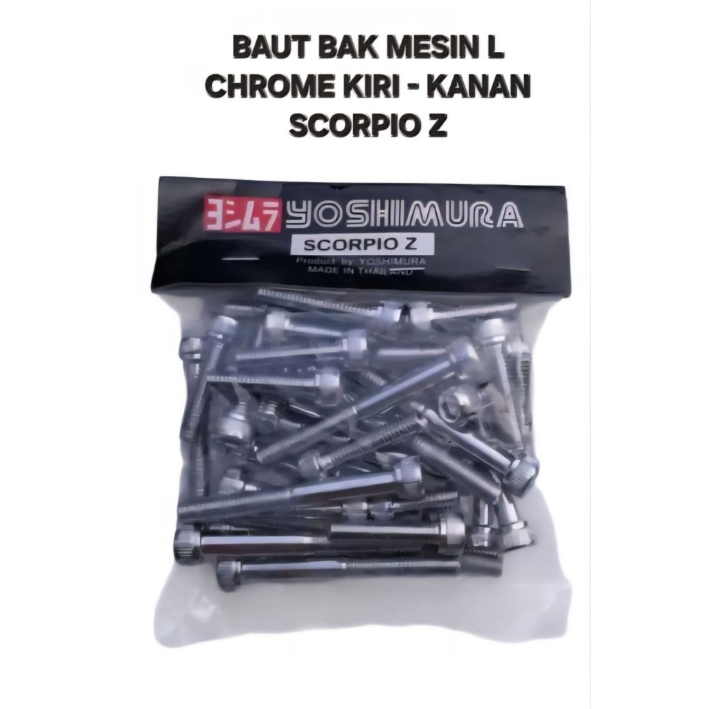 BAUT BAK BLOK MESIN L CHROME SCORPIO Z