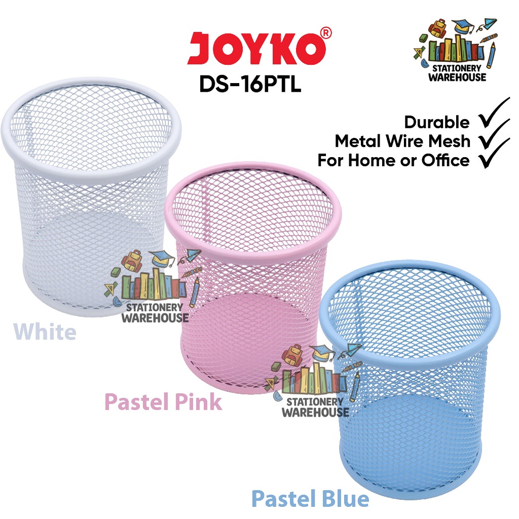 

Desk Set Pen Holder Tempat Alat Tulis Jaring Jala Joyko DS-16PTL Pastel White Blue Pink