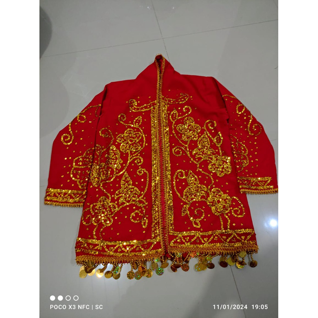 kawai kaway rajo baju manten pengantin lampung merah bludru