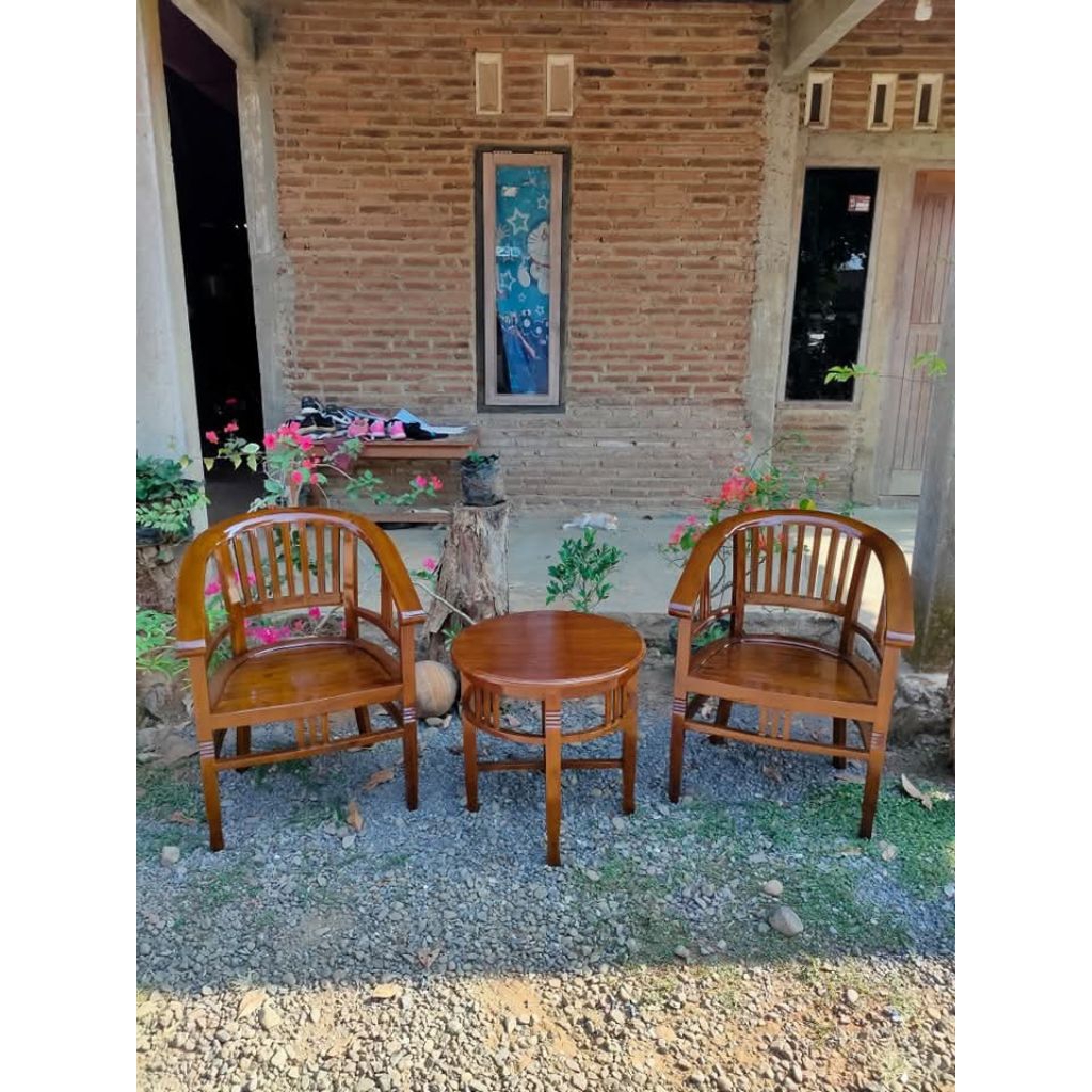 Kursi teras Betawi Amerika bahan kayu jati berkualitas