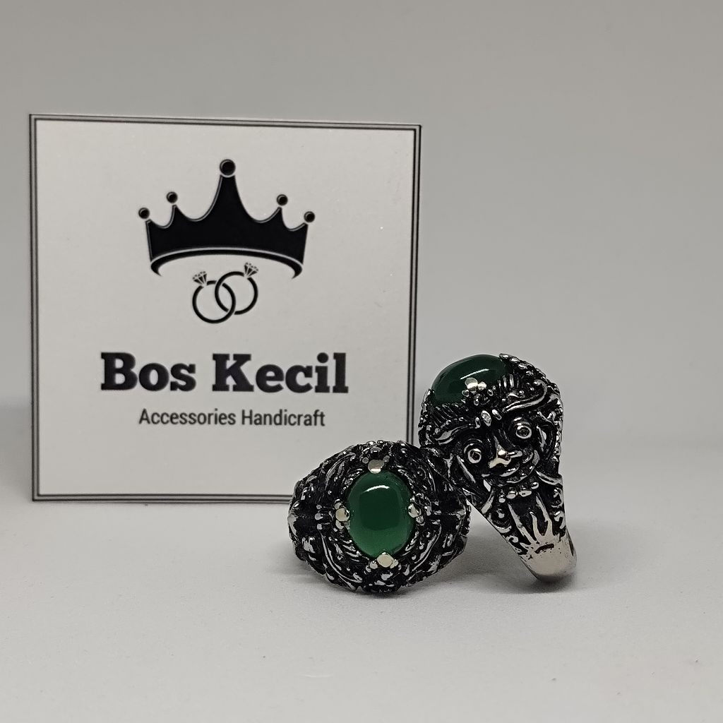 cincin akik batu yaman ahdhor model baring bali natural / cincin barong bali batu yaman ahdhor murah