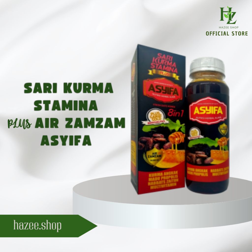 

Sari Kurma Angkak Stamina Asyifa 8 in 1 Plus Air Zam Zam Original 350 gram