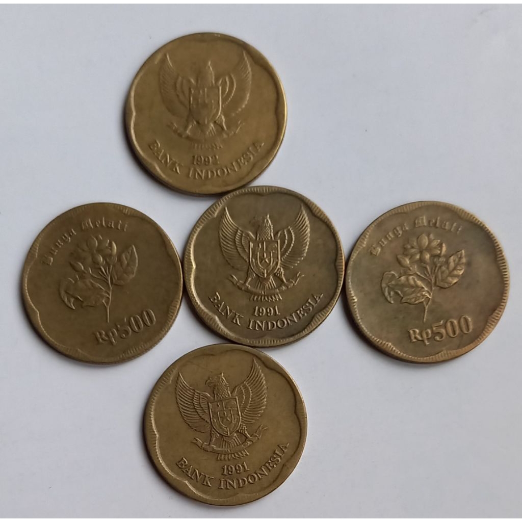 koin 500 melati besar 1991-1992