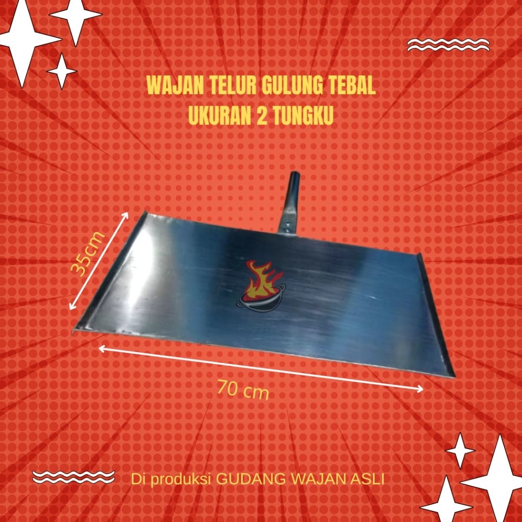 WAJAN TELUR GULUNG ANTI LENGKET TEBAL UKURAN 2 TUNGKU