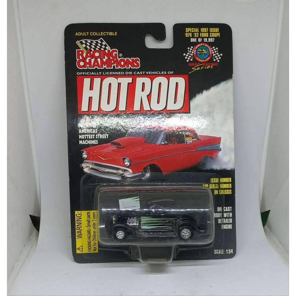 racing champions 1934 34 ford coupe black hot rod magazine diecast 1/64 (t)