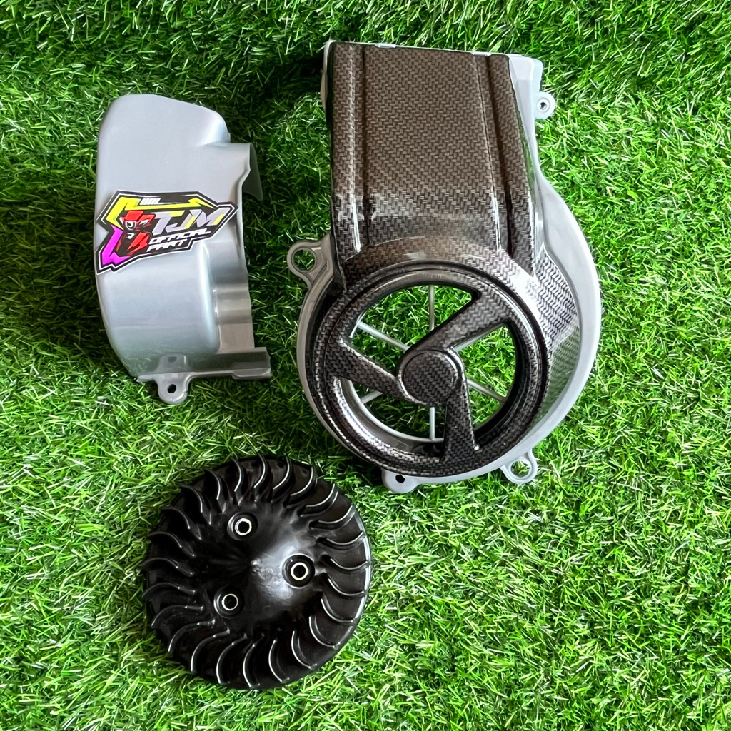 COVER + kipas pendingin COVER MESIN KARBON FIZR tutup block kiri fizr KARBON KEFLAR