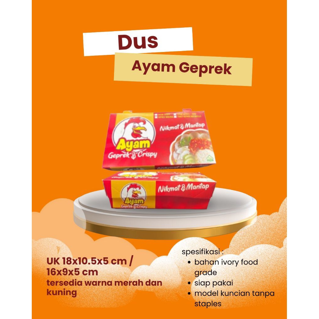 [30 PCS] DUS AYAM GEPREK | BOX GEPREK | KEMASAN GEPREK NO BRAND
