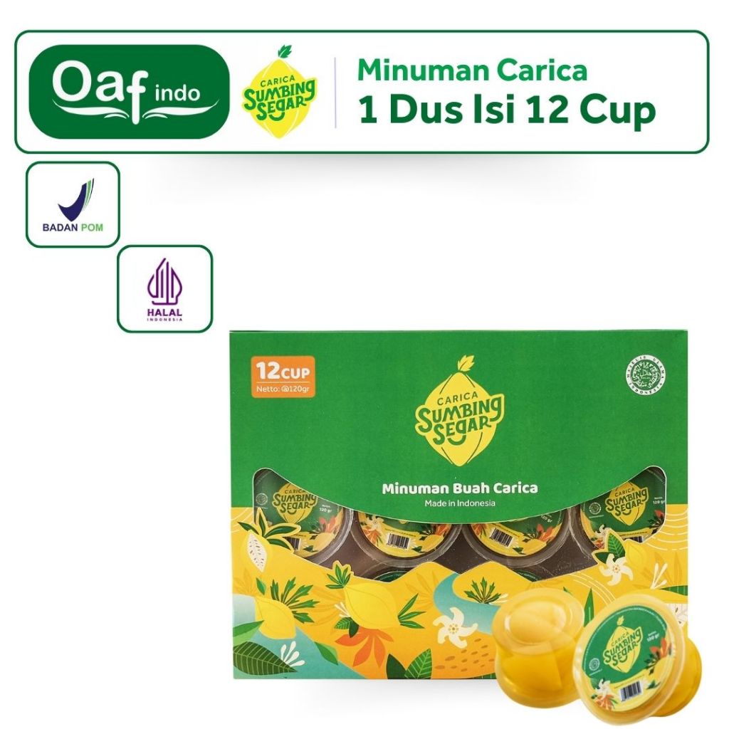 

Sumbing Segar Manisan Buah Karica Paket Dus 12 Cup Oleh-Oleh Minuman Carika Dieng Wonosobo