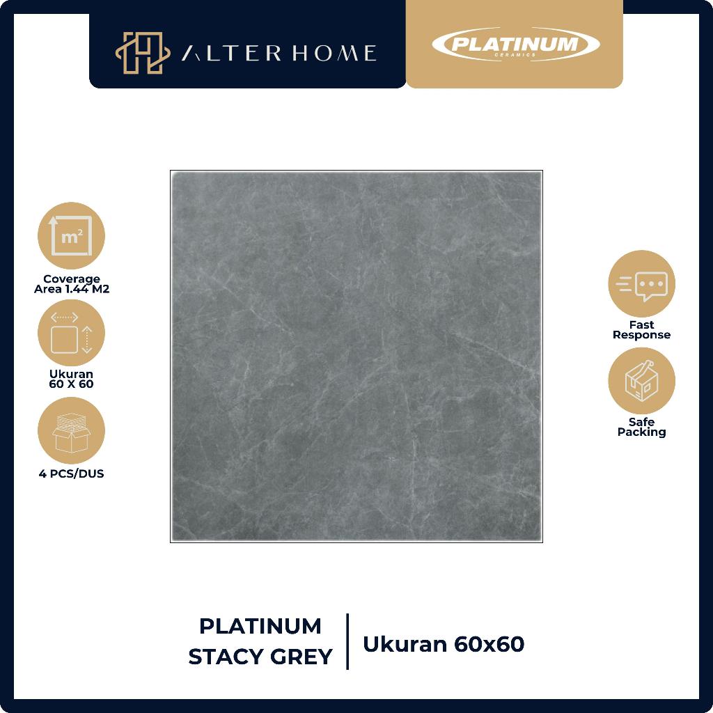 KERAMIK LANTAI KAMAR MANDI | NATURAL MARBEL GREY | PLATINUM STACY GREY | UKURAN 60x60 CM