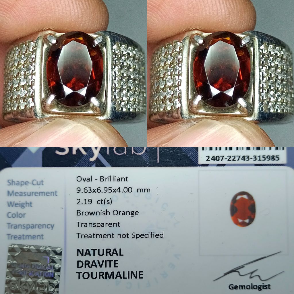 NATURAL DRAVITE TOURMALINE RING PERAK MEMO SKY LAB