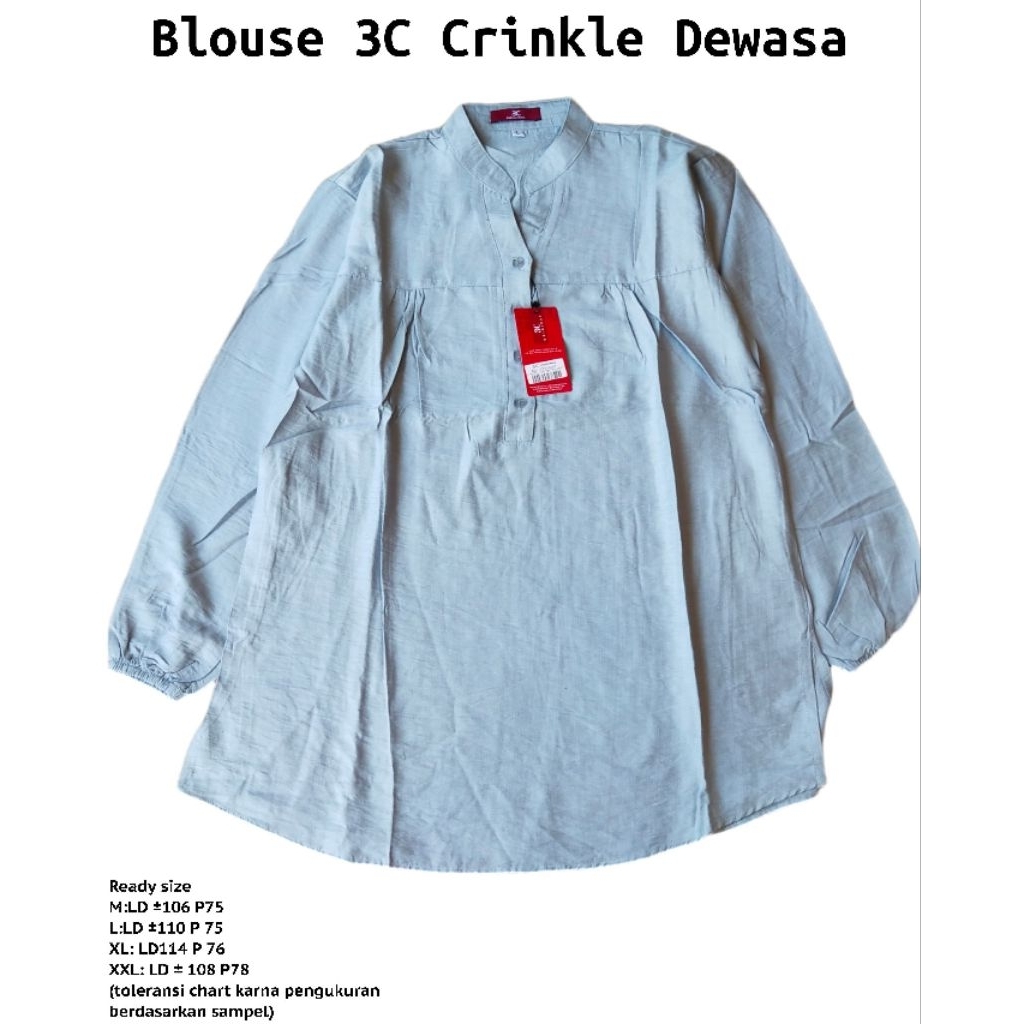 blouse 3C crinkle dewasa