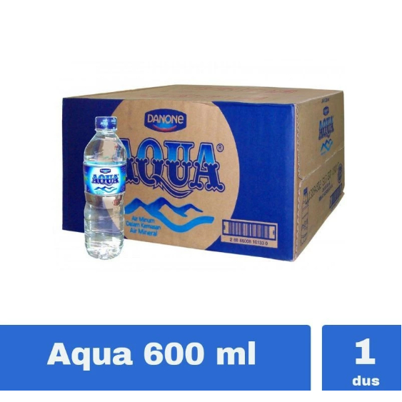 Danone Aqua Botol 600ML 1Dus Kurir Instant/Sameday