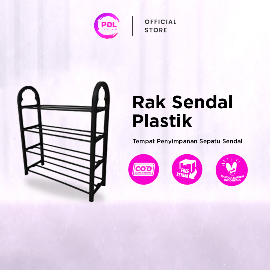 POL - Rak Sepatu Sendal Plastik 4 Susun