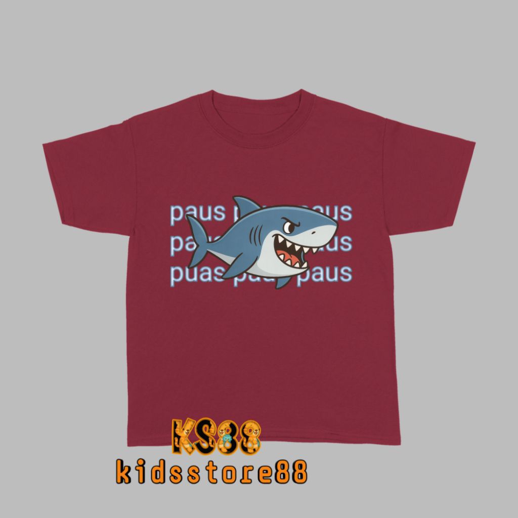 Baju kaos anak - paus ikan - baju anak karakter paus ikan