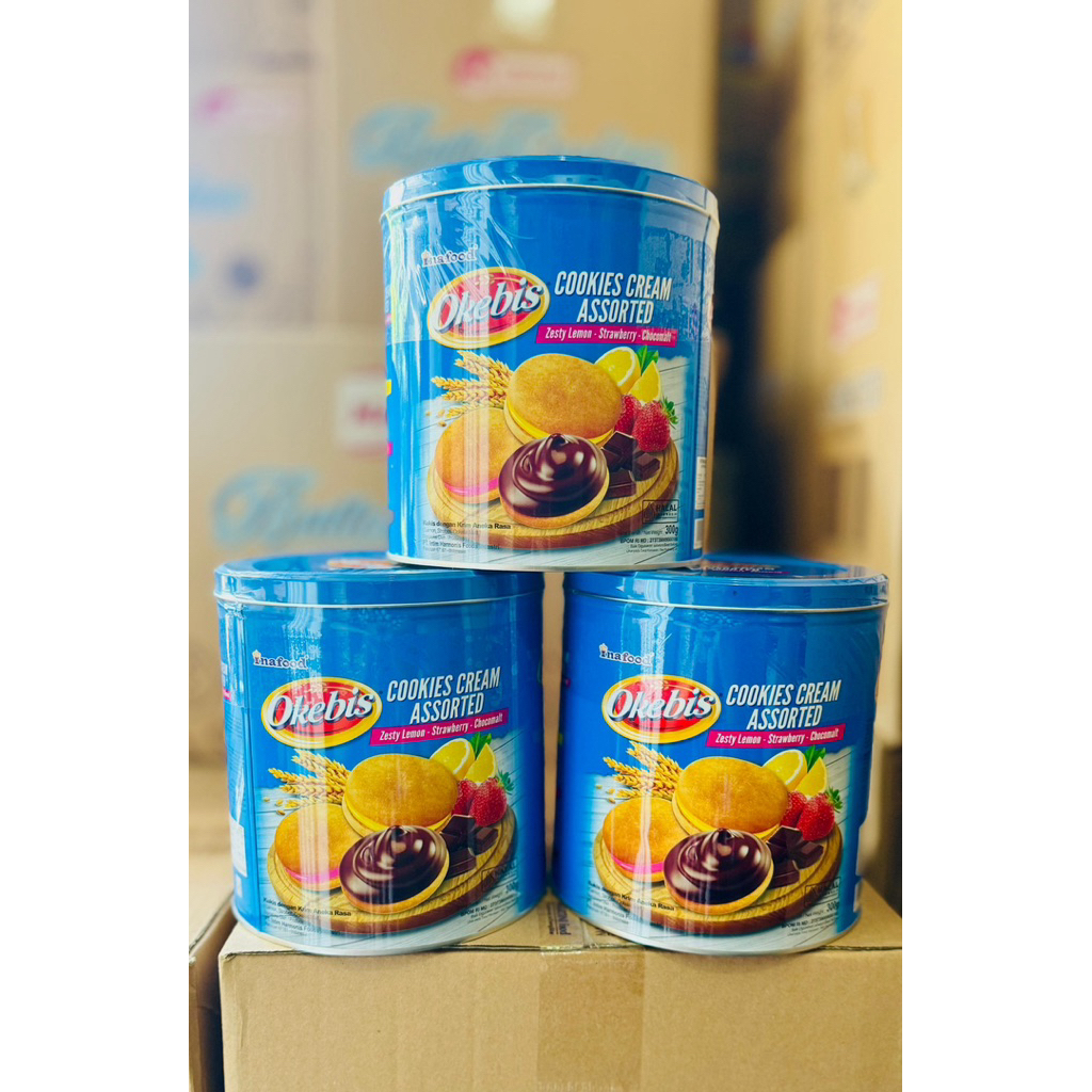 Biskuit Inafood Cookies Cream Goodbis Kaleng 1Dus isi 6