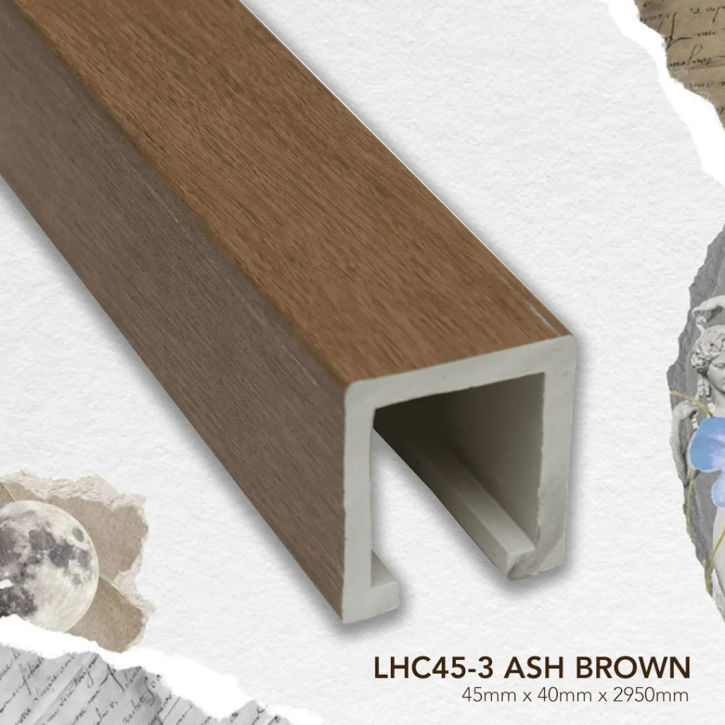 PLAFON PVC: LAIV PLAFON HOLLOW 4 X 4 - ASH BROWN