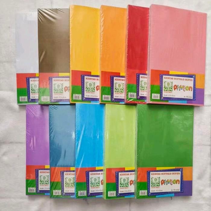 [ PAK ISI 100 ] Kertas Bufallo POLOS F4 merk PHYTON atau CROWN / Kertas Buffalo Folio / Cover Jilid 