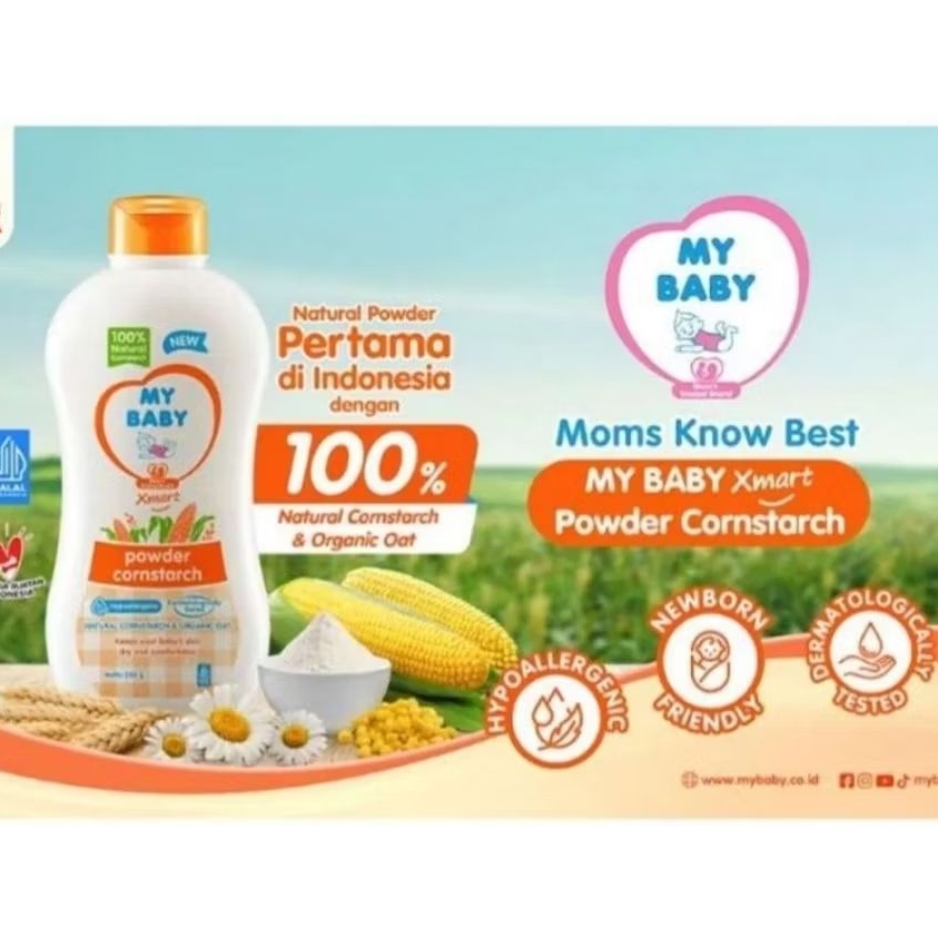 MY BABY Bedak Jagung Organik/ Bedak Gatal Bayi dan Anak MyBaby