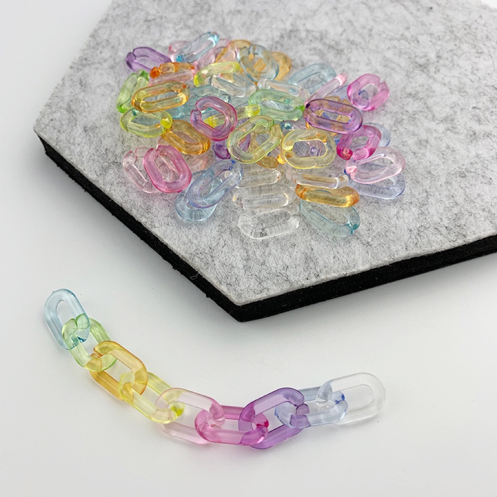 (20Pcs) J625 Rantai Kecil Akrilik 9x14mm