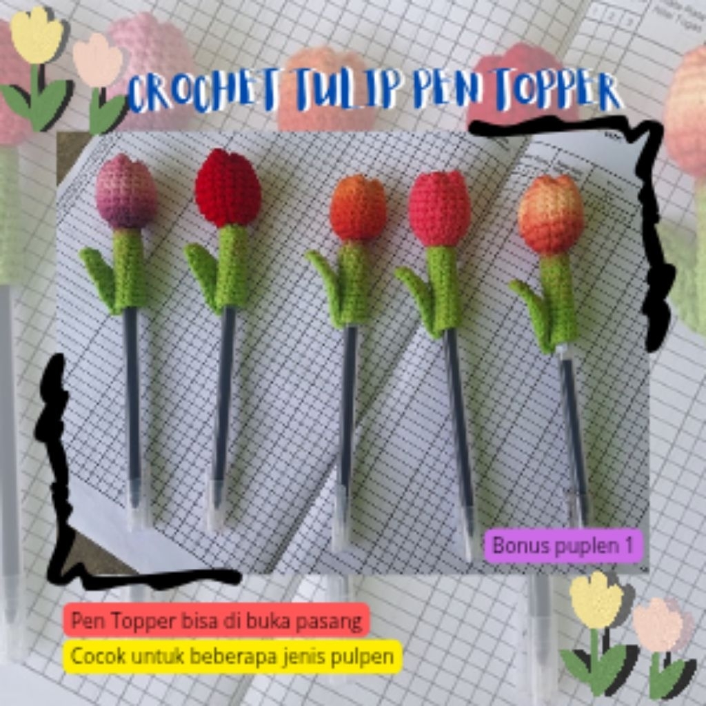 

crochet tulip pen topper | HANDMADE